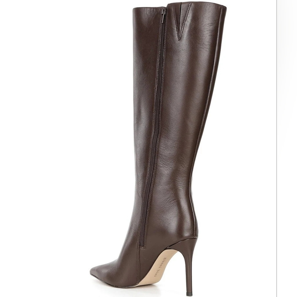 Gianni Bini Salah Leather Tall Stiletto Dress Boots - Picture 4 of 7